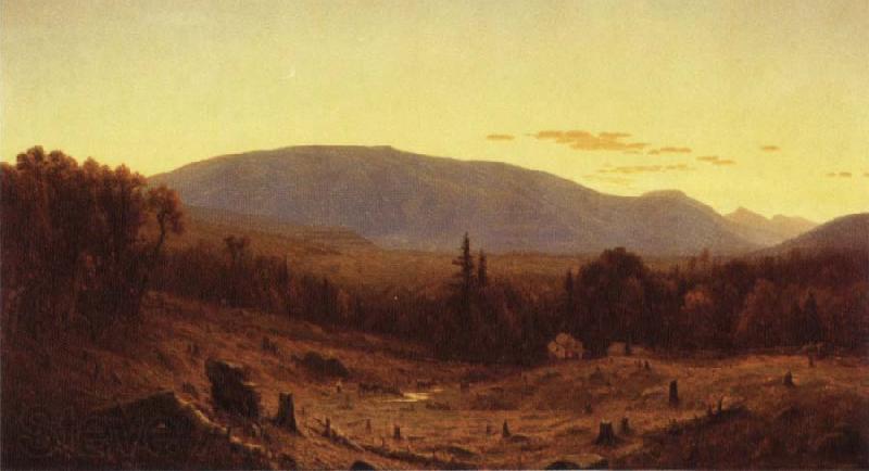 Sanford Robinson Gifford Hunter Mountain Twillight Norge oil painting art